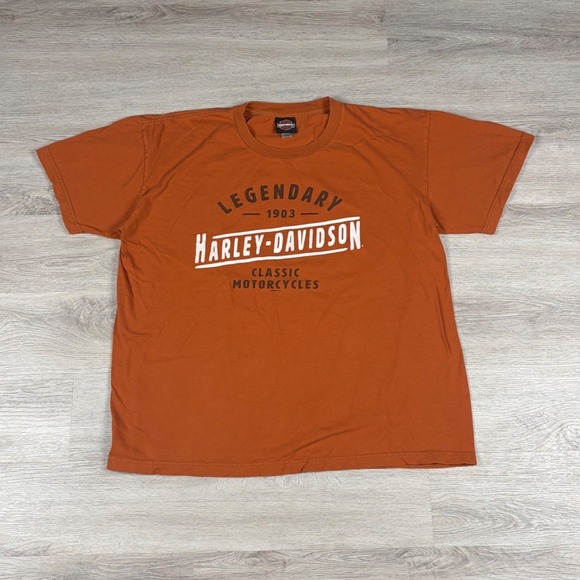 Harley-Davidson Other - Harley Davidson T-Shirt Mens XL Orange Sun Denver Colorado Graphic Tee USA Made